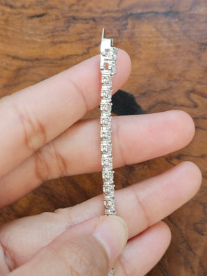 5.42 CT Lab 7 Inches 3 Prongs Tennis Bracelet
