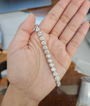 15 CT Lab 7 inches Bezel Tennis Bracelet