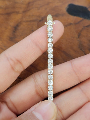 14k 7.16 ct lab 7 inches Yellow Tennis Bracelet