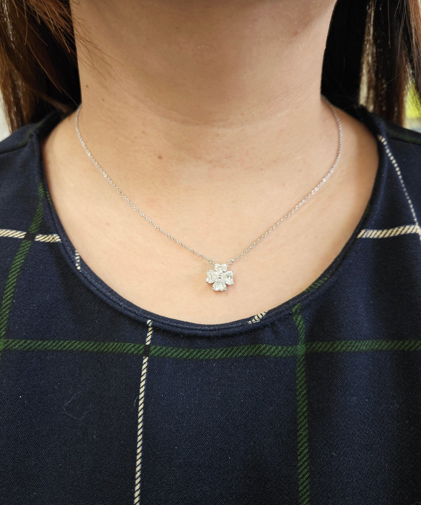 2 cttw White Gold Heart Lab Diamond Necklace