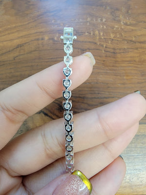 6.20 CT Lab 7 inches 3 Prongs Tennis Bracelet