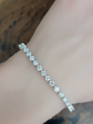 5.35 CT  Lab 6.5 inches 3 Prongs Tennis Bracelet