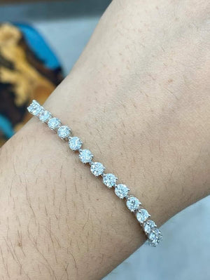 6.31 CT LAB 3 PRONGS TENNIS BRACELET