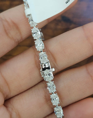 9.76 CT Lab 7 inches Oval Tennis Bracelet