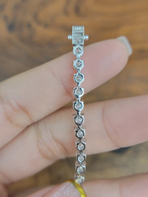 5.35 CT  Lab 6.5 inches 3 Prongs Tennis Bracelet