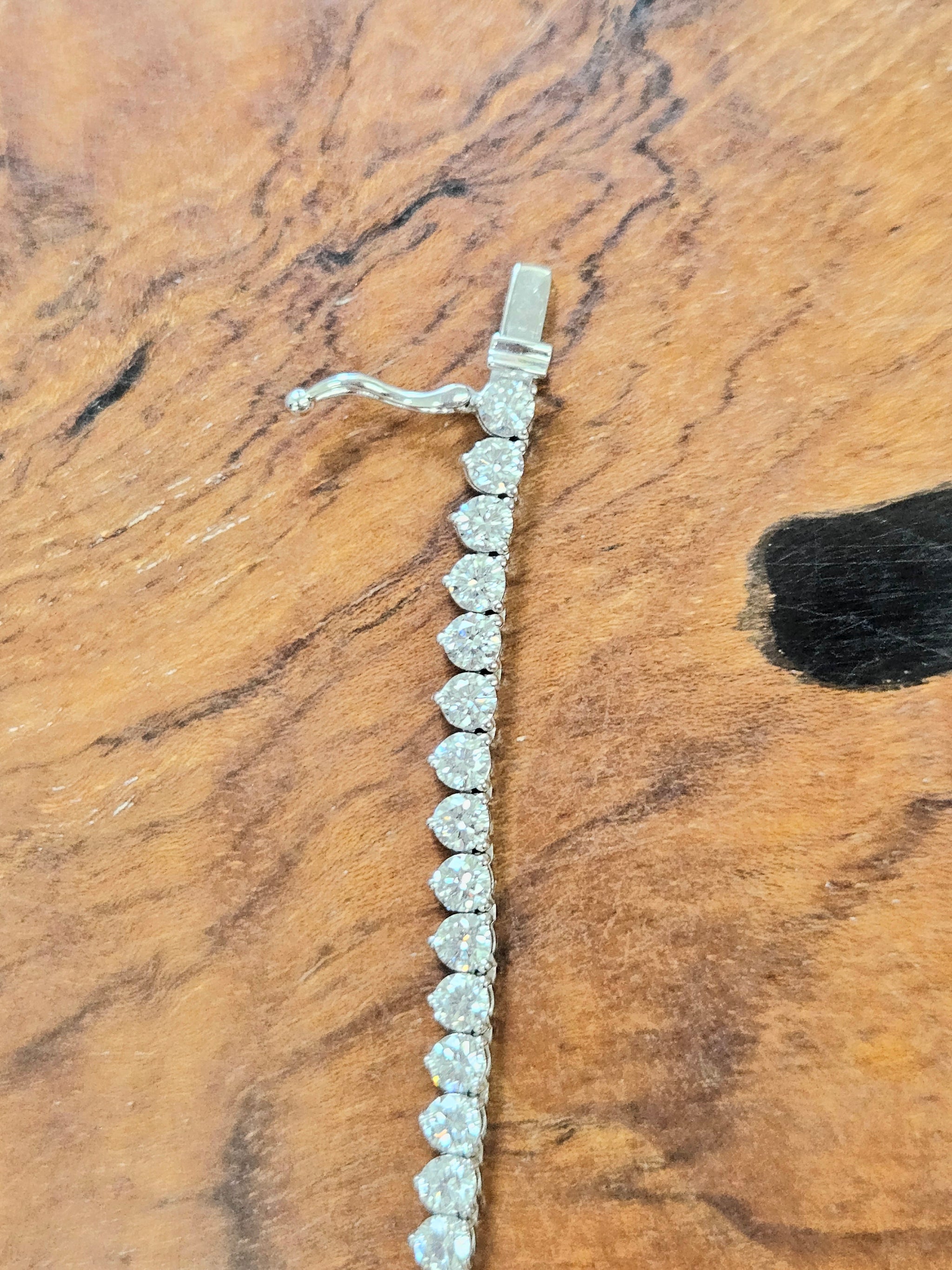 14.5 cttw Lab 17 Inches 3 Prongs Tennis Necklace