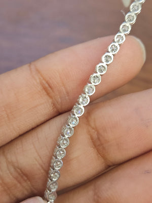 3.63 CT Lab 7 inches White Gold Tennis Bracelet