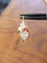 0.50+ ct Rose or White
gold shell pendant with a
pear-shaped lab diamond