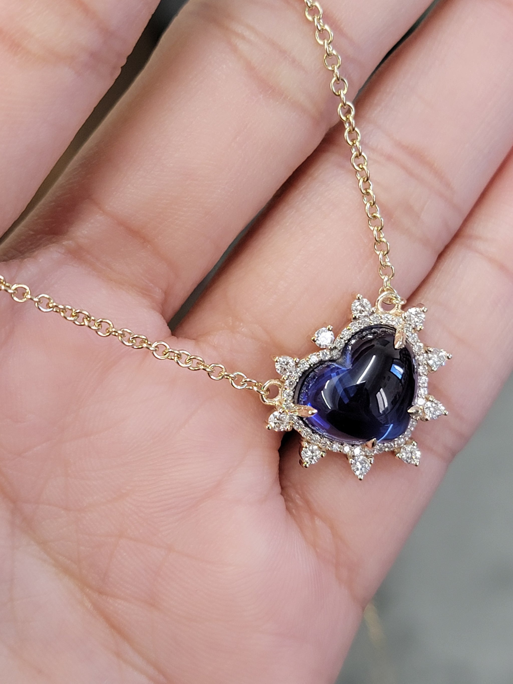 9CT Lab grown sapphire Yellow necklace