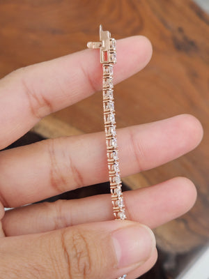 8.50 CT Lab 6.25 Inches Rose Tennis Bracelet