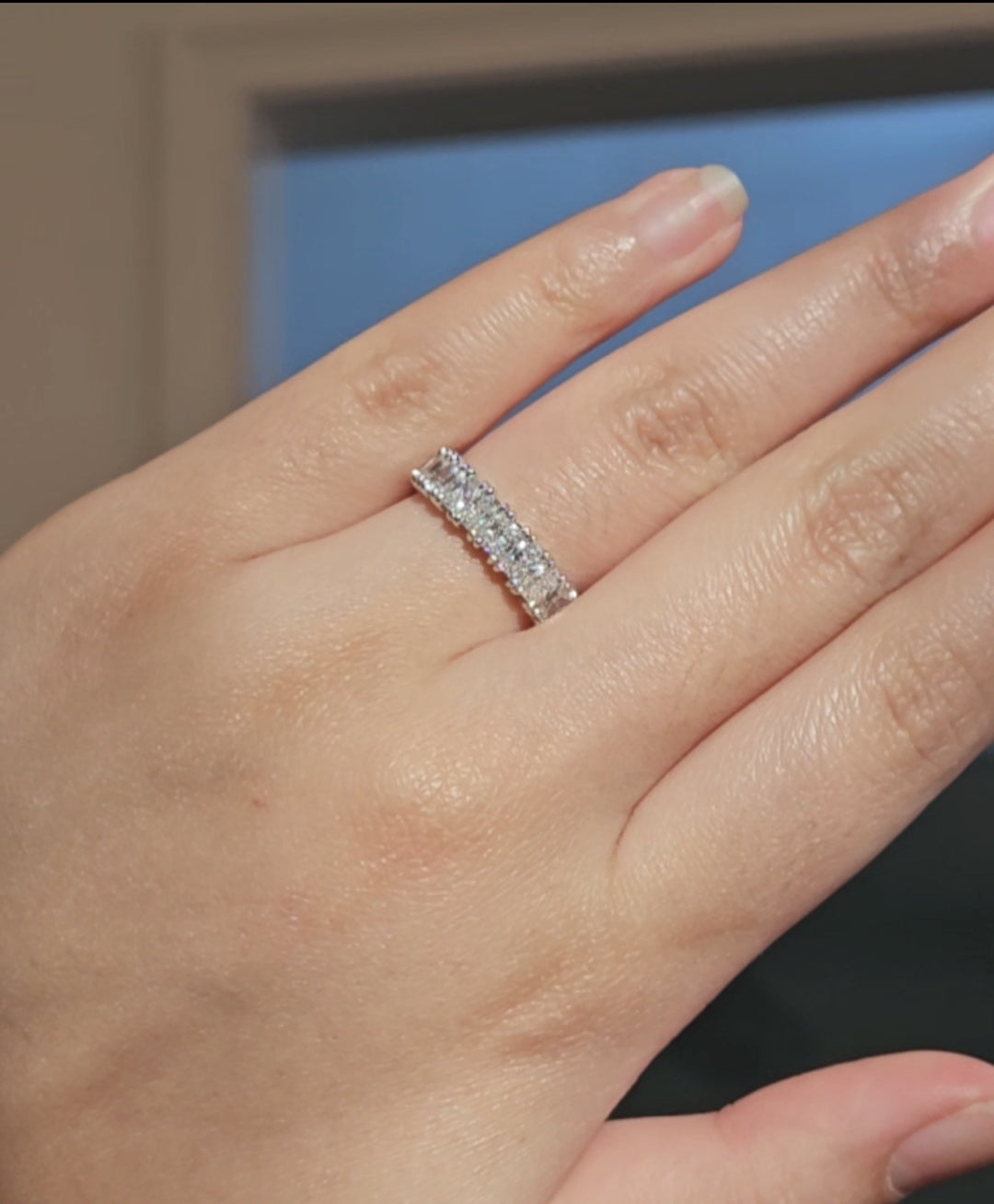 14k 1.80 CT Radiant Half Eternity Band