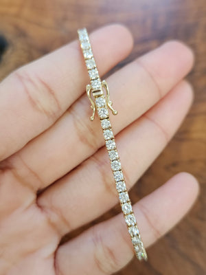 4.32 ct Lab 7 inches Yellow Tennis Bracelet