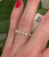 White Gold 1.45ct emerald & marquise E/W set lab diamond band