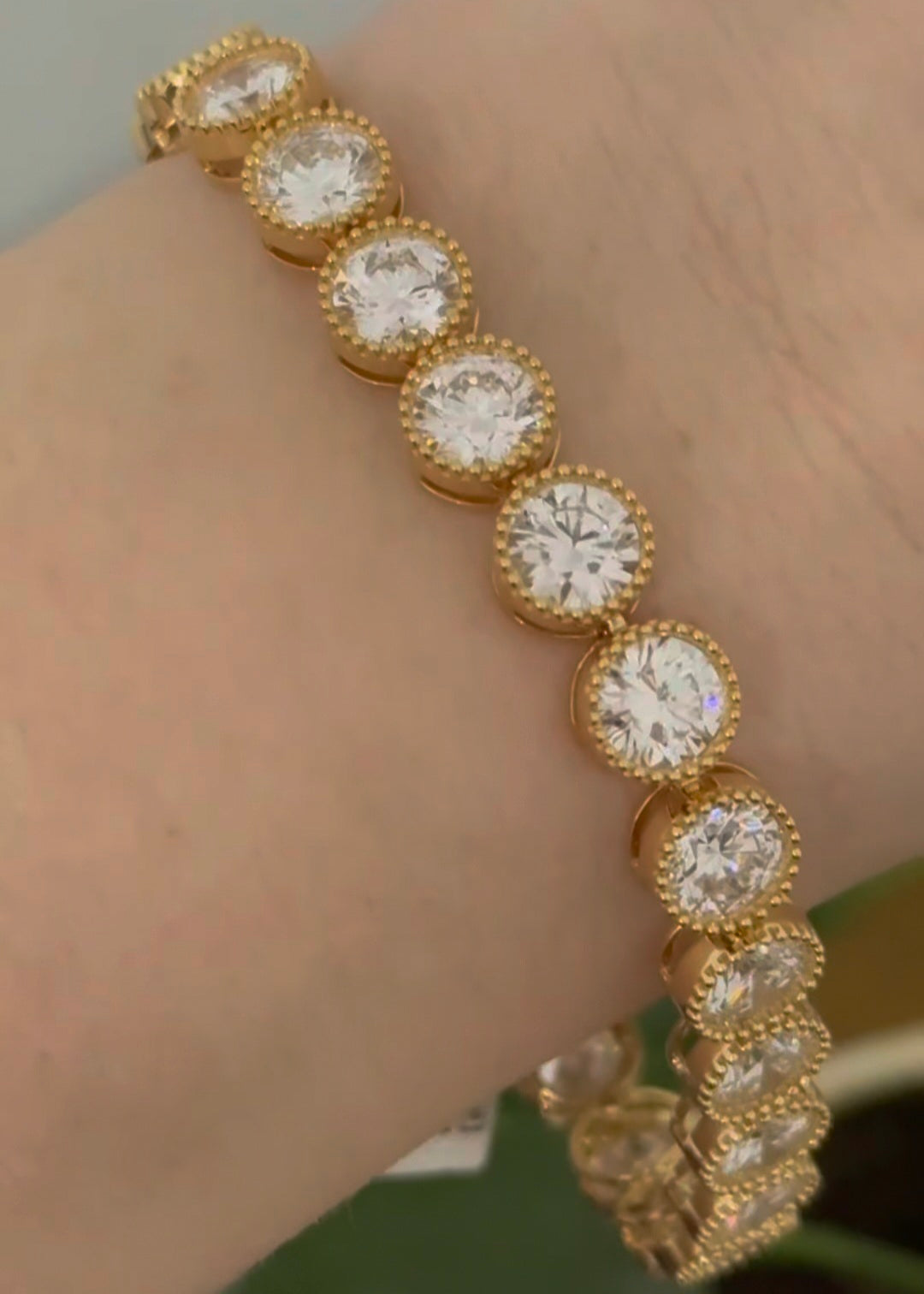 25.56ct Yellow Gold Lab Diamond Bracelet