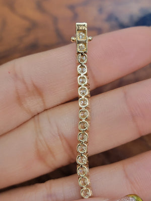 7.17 CT Lab 7.75 inches Yellow Tennis Bracelet