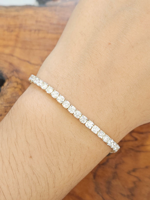 7 ct Lab Yellow Gold Tennis Bracelet