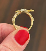 Yellow Gold & White & Yellow Lab Diamond Ring