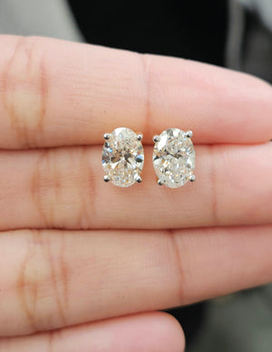 Great Deal - 3 cttw Lab 14k Yellow Oval Screwback Studs