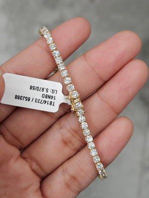5.97 ct Lab 7 inches Yellow Tennis Bracelet