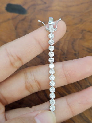 5.43 ct lab 7.15 inches Bezel Tennis Bracelet