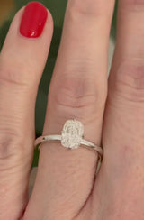 White Gold 1.25ct Elongated Cushion Lab Diamond Ring