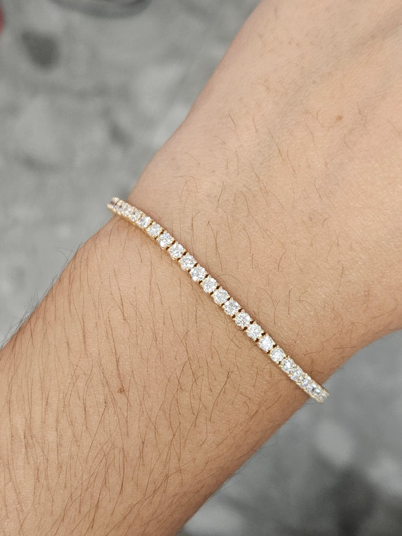 3.85 CT Lab 7.15 inches Yellow Tennis Bracelet