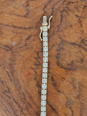 7.04 CT Lab 6.5 inches Yellow Tennis Bracelet