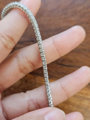 14k 3.6 cttw 2 Row Graduated 7 Inches Diamond Bracelet