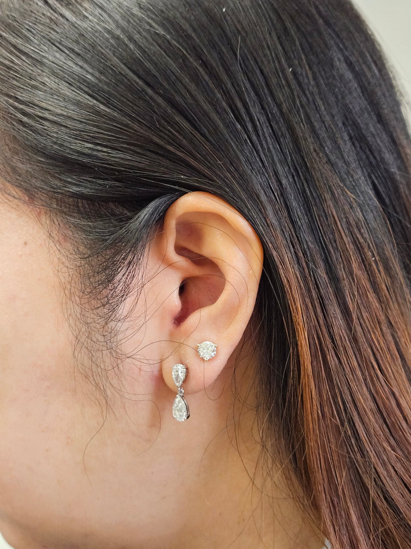 2.5 cttw Lab Pear Diamonds Drop Earrings