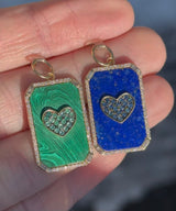 Emerald & Malachite or Sapphire & Lapis Pendant