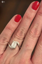 White Gold 1.92ct emerald cut lab diamond ring