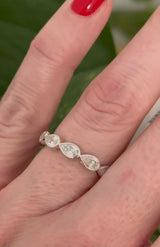White Gold Bezel & E/W set 1.84ct Pear lab diamond band