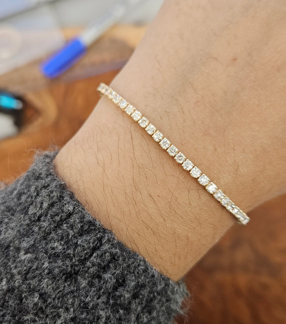 3.32 ct Lab 7 inches Yellow Tennis Bracelet