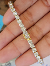 10 CT Low setting 7.25 inches Lab Yellow Tennis Bracelet