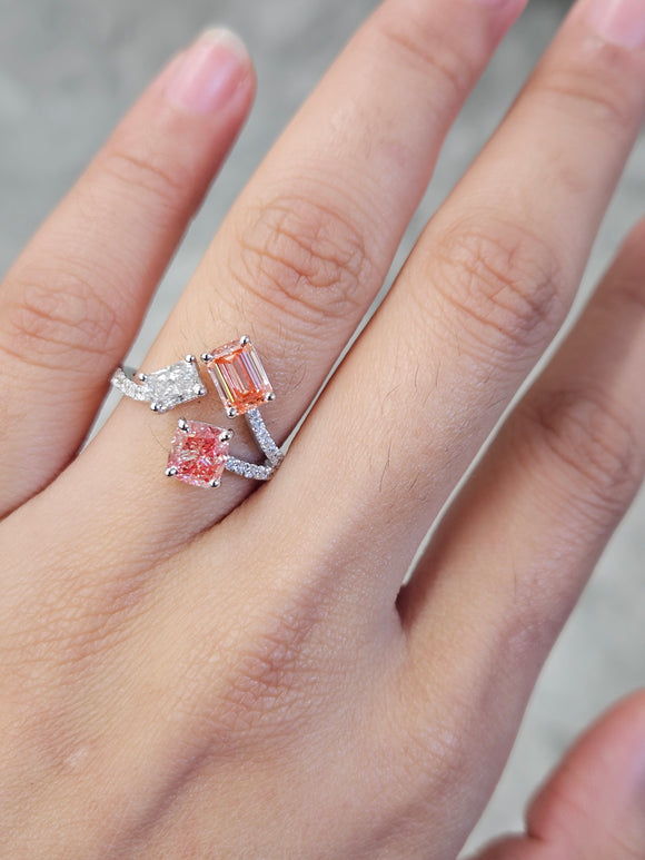 *Premade* 2.58 cttw Mix Fancy Color with Lab Diamond Engagement Ring