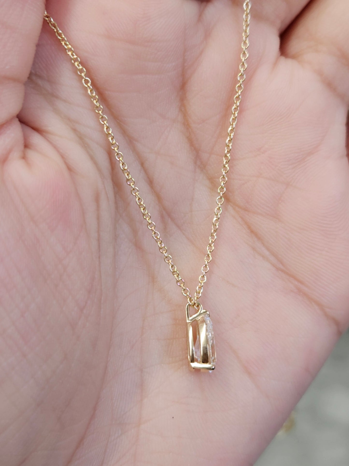 1 ct Lab Pear Shaped Yellow Necklace