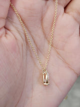 1 ct Lab Pear Shaped Yellow Necklace