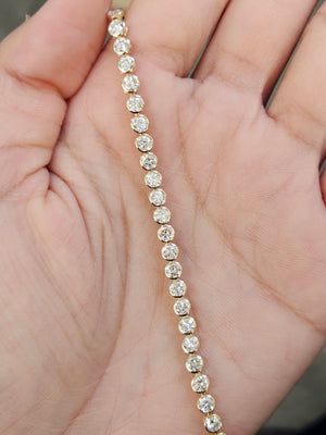 5.31 CT Lab 7 inches Yellow Bezel Tennis Bracelet