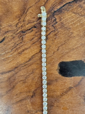 3.85 CT Lab 7.15 inches Yellow Tennis Bracelet