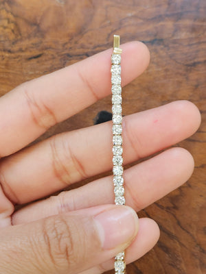 7 CT Lab 7 Inches Yellow Tennis Bracelet