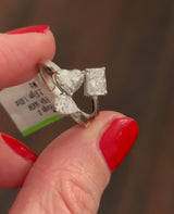 White Gold 1.82ct Radiant, Heart & Pear Lab Diamond Ring