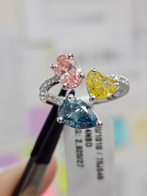*Premade* 2.92 cttw Mix Fancy Color with Lab Diamond Engagement Ring