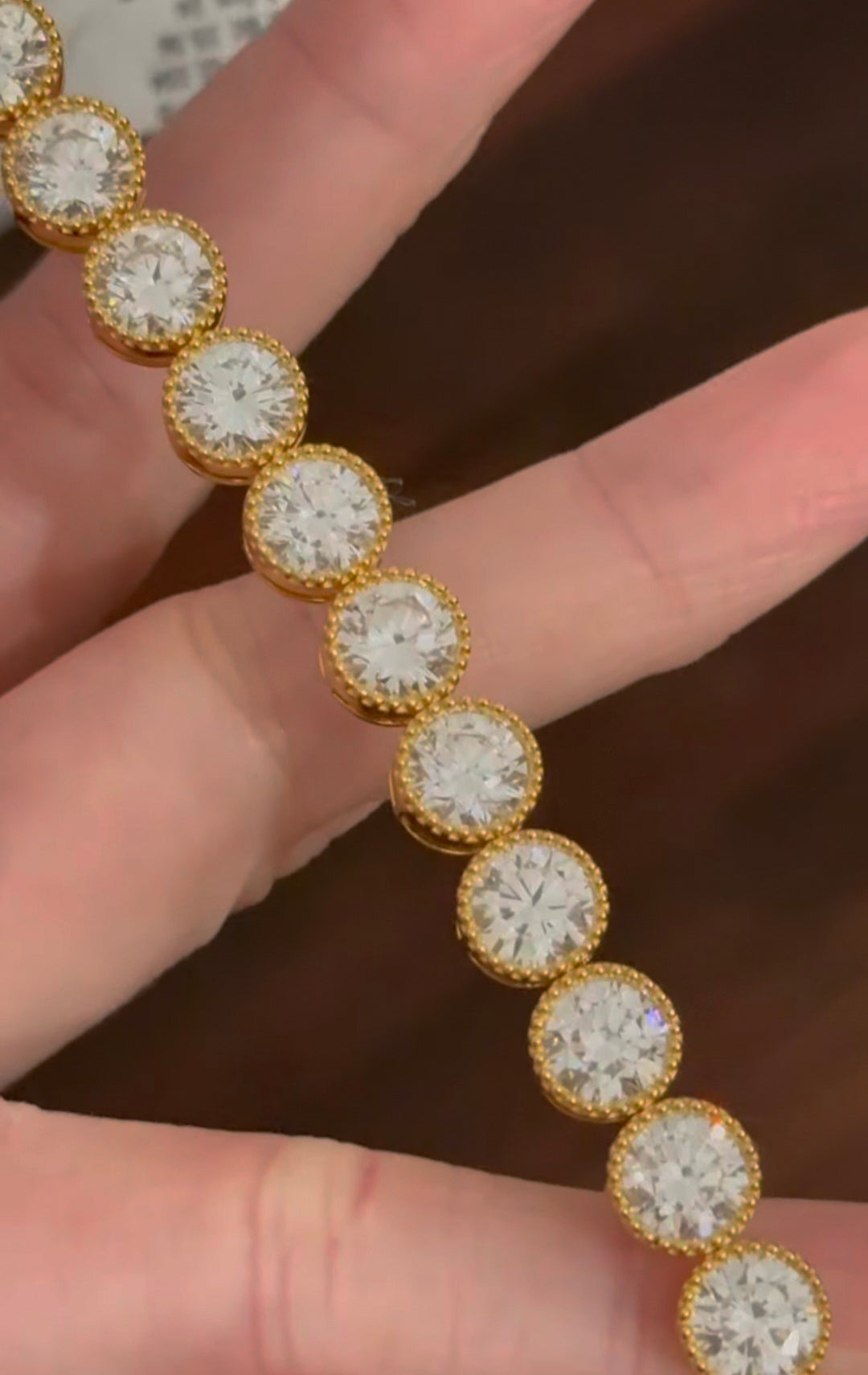 25.56ct Yellow Gold Lab Diamond Bracelet