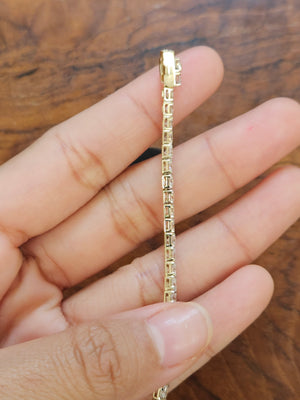 7 CT Lab 7 Inches Yellow Tennis Bracelet