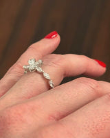 White Gold 0.92ct Pear & Marquise Lab Diamond Ring