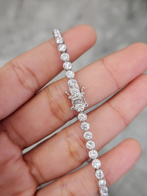 5.43 ct lab 7.15 inches Bezel Tennis Bracelet