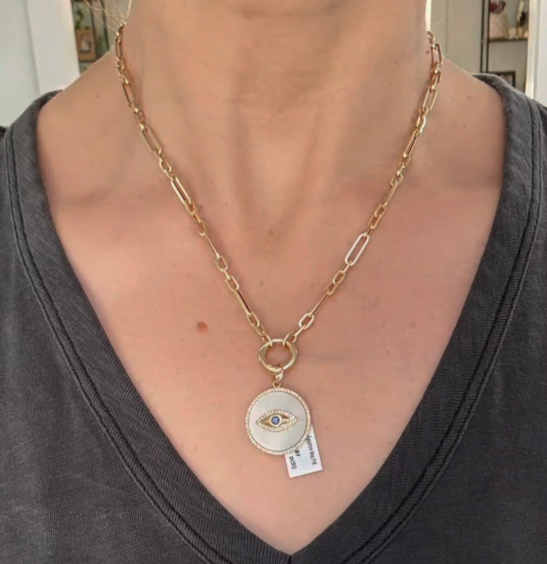 Diamond, Sapphire & Mother of Pearl Pendant