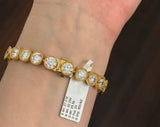 25.56ct Yellow Gold Lab Diamond Bracelet