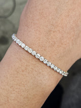 7 ct Low setting 7.15 inches Lab Yellow Gold Tennis Bracelet