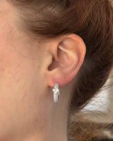 White Gold Heart Shaped Diamond Hoops